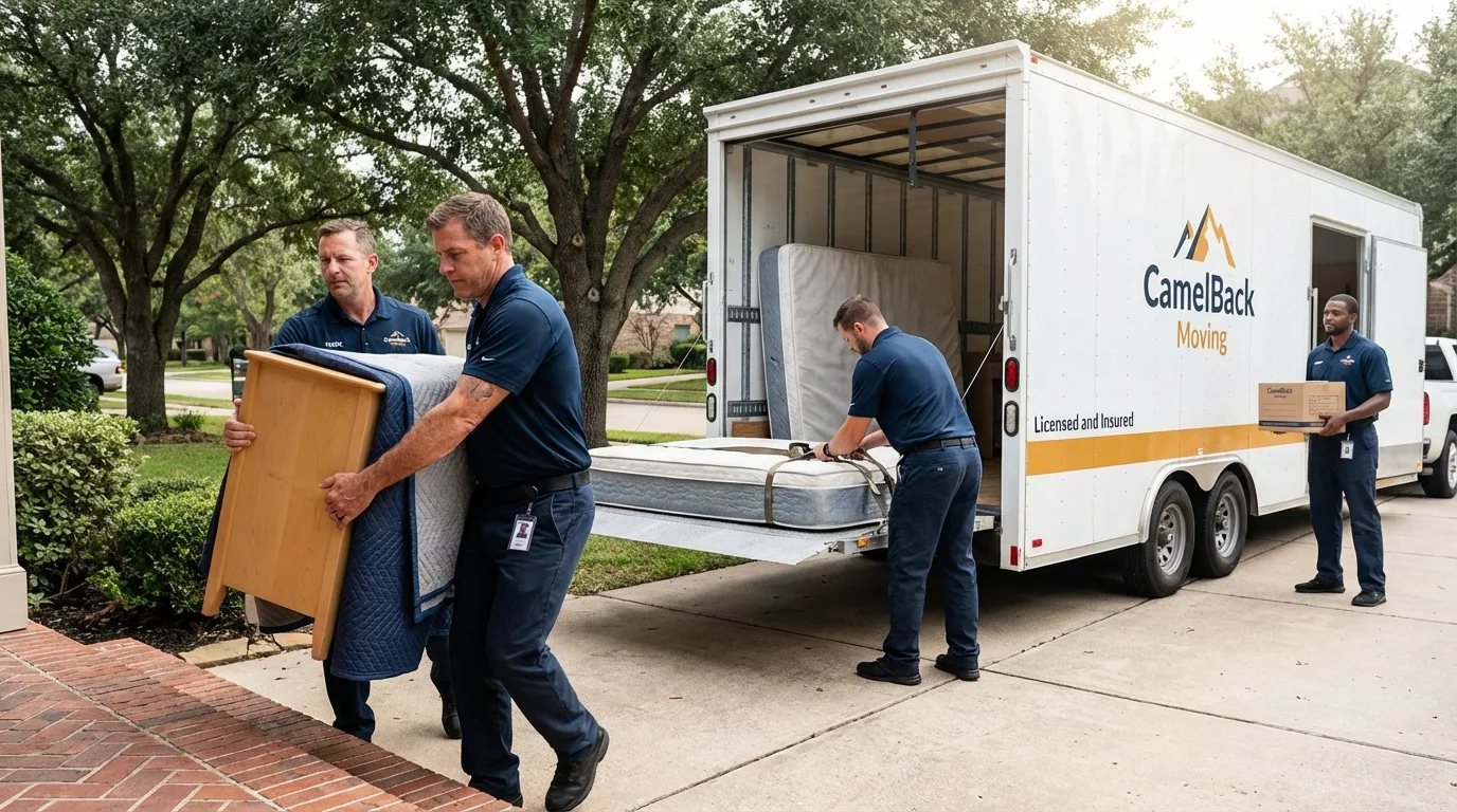 Crew loading residential truck for cross-state move from South Pittsburg, TN