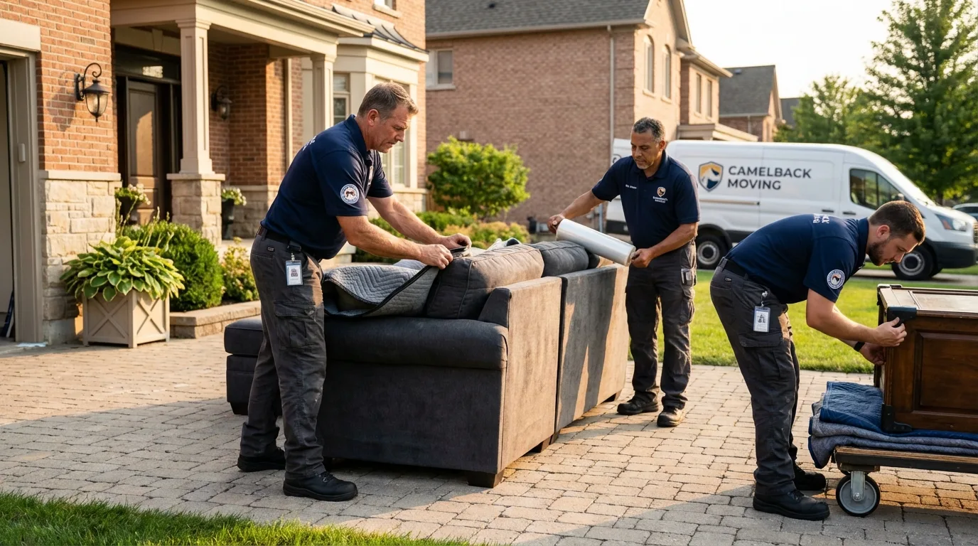 Large estate moving crew wrapping furniture in South Pittsburg, TN