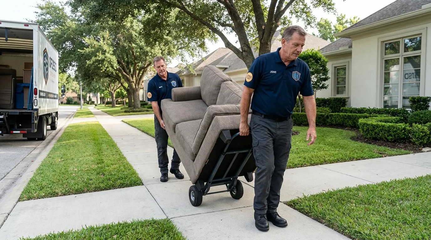 Local residential moving crew loading furniture in South Pittsburg, TN