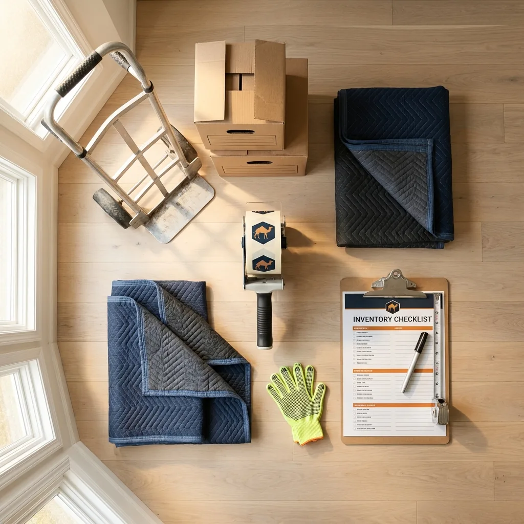 Professional moving supplies and packing materials layout for South Pittsburg residential relocations